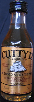 Cutty 12
12 years old
100% scotch whiskies
from Scotland`s best distilleries
blended scots whisky
bottled in Scotland by
Berry Bros & Rudd Ltd.
established in the XVII century
43%