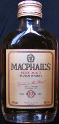 Macphail`s
pure malt scotch whisky
Gordon & Macphail
Elgin, Scotland
established 1895
years 10 old
specialist in fine scotch whisky
40%