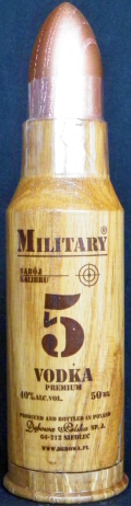Military ®
nabój kalibru 5
vodka premium
produced and bottled in Poland
Dębowa Polska sp.j., Siedlec
nowy wyrób producenta wódki Dębowa Polska
40%