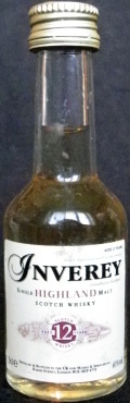 Inverey
aged 12 years
single highland malt scotch whisky
distilled in Scotland
distilled and bottled in the UK for Marks & Spencer Plc
40%
