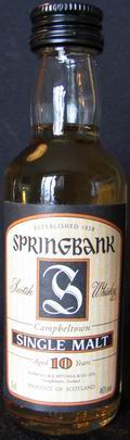Springbank
single malt scotch whisky 46%
aged 10 years
J. & A. Mitchell & Co. Ltd