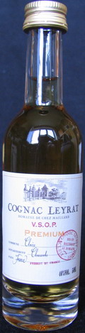 Cognac Leyrat
domaine de chez maillard
V.S.O.P.
premium
commune - Claix
departement - Charente
pays - France
40%
