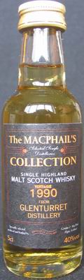 Glenturret
The Macphail`s collection
single highland
malt scotch whisky
vintage 1990
40%