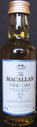 The Macallan
fine oak
highland single malt scotch whisky
12 twelve years old
40%