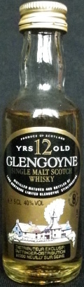 Glengoyne
produce of Scotland
yrs 12 old
single malt scotch whisky
distilled matured and bottled by
Lang Brothers Limited Glengoyne Stirlingshire
40%