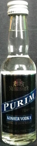 Purim
Nisskosher
kosher vodka
distilled from potato
50%