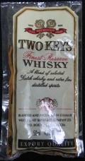 Two Keys
duo est melior unus
finest reserve
whisky
blended and packaged in Ghana by
West Coast Beverage Company Ltd., Accra
export quality
Ghana standarss board
Republic of Ghana
Tanzania revenue authority
43%