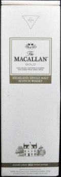 The Macallan
est. 1824
Gold
exclusively matured in sherry oak casks from Jerez, Spain
Highland Single Malt
Scotch Whisky
distillery licensed 1824 Speyside, Scotland
distilled and bottled by
The Macallan Distillers Ltd
Easter Elchies, Craigellachie, Scotland
40%