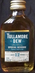 Tullamore Dew
Est. 1829
Irish Whiskey
Special Reserve
triple distilled
distilled, matured and bottled in Ireland
aged 12 years
product of Ireland
40%