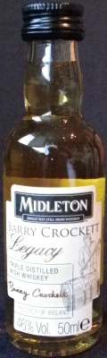 Midleton
Single Pot Still Irish Whiskey
Barry Crockett
Legacy
triple distilled Irish whiskey
product of Ireland
distilled, bottled and matured at Midleton Distillery, Midleton, Co. Cork, Ireland
46%