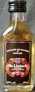 Mc Lintock
distilled and matured in Scotland
blended scotch whisky
40%