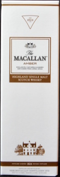 The Macallan
est. 1824
Amber
exclusively matured in sherry oak casks from Jerez, Spain
Highland Single Malt
Scotch Whisky
distillery licensed 1824 Speyside, Scotland
distilled and bottled by
The Macallan Distillers Ltd
Easter Elchies, Craigellachie, Scotland
40%