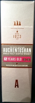 Auchentoshan
every single drop triple distilled
est. 1823
the triple distilled
single malt scotch whisky
12 years old
distilled and bottled in Scotland
Auchentoshan Distillery, Glasgow
40%