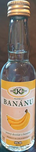 Pálenka z Banánu
jemný destilát z banánu
Kácovka
Ovocný lihovar
product of Czech Republic
SSaM
2019
50%