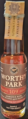 Worthy Park
109
Worthy Park Estate
Est. 1670
WP
Quality Distillers
Jamaican Owned
Jamaican Made
Jamaica rum
Single Estate distilled, aged, blended and bottled
100% copper pot distilled
Sample not for resale
54,5%