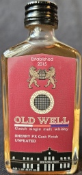 Old Well
Czech single malt whisky
Sherry PX Cask Finish
Unpeated
Established 2015
Destilérka Svach
Bourbon & Sherry PX casks
Waxwing s.r.o., Mirkovice, Česká republika
46,3%