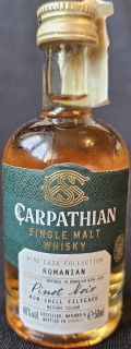 Carpathian
single malt
whisky
Sapere Aude
wine cask collection
Romanian
exclusively, matured in Romanian wine cask
Pinot Noir
non-chill filtered
natural colour
distilled, matured & bottled in Romania
Alexandrion Saber Distilleries, Romania
46%