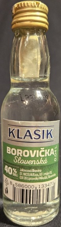 Borovička
Slovenská
Klasik
Jalovcová lihovina
St. Nicolaus, a.s., Liptovský Mikuláš, Slovensko
40%