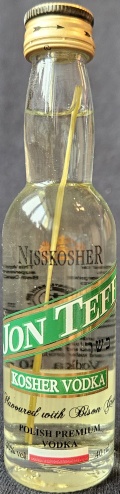 Jon Teff
Nisskosher
Kosher vodka
Flavoured with Bison Grass
Polish premium vodka
Koscher Zertifikat
Kosher Certificate
Nisskosher wytwórnia wódek gatunkowych, Polska
kosher tradition
40%