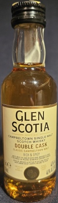 Glen Scotia
Estc. 1832
Campbeltown single malt
Scotch whisky
Double Cask
Classic Campbeltown Malt
Ritch & Spicy
Matured in american oak barrels and finished in Pedro Ximenez sherry casks
Distilled, matured and bottled in Scotland
Loch Lomond Group (Europe), Ireland
46%