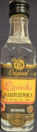 Spišská marhuľovica
Original
Kosher
Spišská Pálenica
Marhuľový destilát
Meruňkový destilát
GAS Familia, Stará Ľubovňa, Slovensko
40%