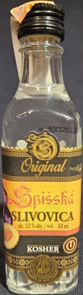 Spišská slivovica
Original
Kosher
Spišská Pálenica
slivkový destilát
švestkový destilát
GAS Familia, Stará Ľubovňa, Slovensko
52%