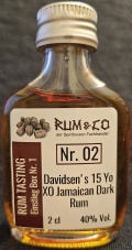 Davidsen`s 15 Yo
XO Jamaican Dark Rum
Rum & Co
der Spirituosen Fachhandel
Nr. 02
Rum Tasting
Einstieg Box Nr. 1
40%