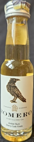 Romero
Distilling Co.
Amber Rum
Sherry Cask Finish
Alberta Canada
Product of Canada
3
bottled by: 1423 ApS, Denmark
40%