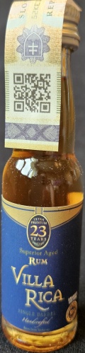 Villa Rica
Ultra premium
23
years
Superior Aged
Rum
Single barrel
Handcrafted
Rum from Veracruz
Awarded edition
International taste institute Brussels
Blind tasting
93,4
Best Averages
Product of Mexico
2
bottled by: 1423 ApS, Denmark
40%