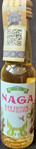 Naga
Siam edition
10 years old rum
Asian rum
Product of Indochina
10
bottled by: 1423 ApS, Denmark
40%