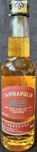 Tamnavulin
The mill on the hill
Speyside single malt scotch whisky
Red wine cask edition
Spanish grenache cask finish
Distilled, matured & bottled in Scotland, Tamnavulin Distillery, Ballindalloch, Banfshire
40%
(10cl)