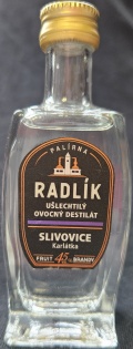 Slivovice
Karlátka
Palírna Radlík
Ušlechtilý ovocný destilát
Fruit brandy
45%