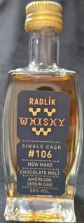 Radlík Whisky
Single cask
#106
New Make
Chocolate Malt
American Virgin Oak
50%