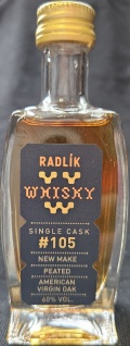 Radlík Whisky
Single cask
#105
New Make
Peated
American Virgin Oak
60%