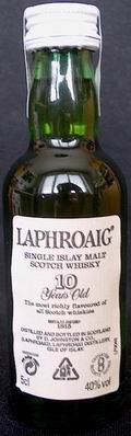 Laphroaig
10 years old
single islay malt scotch whisky 40%
established 1815