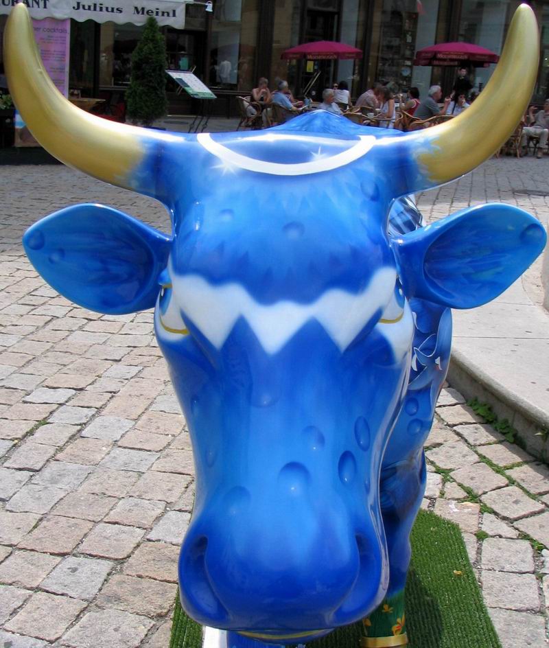 Cow Parade Bratislava 2005 - poh�ad priamo do o��