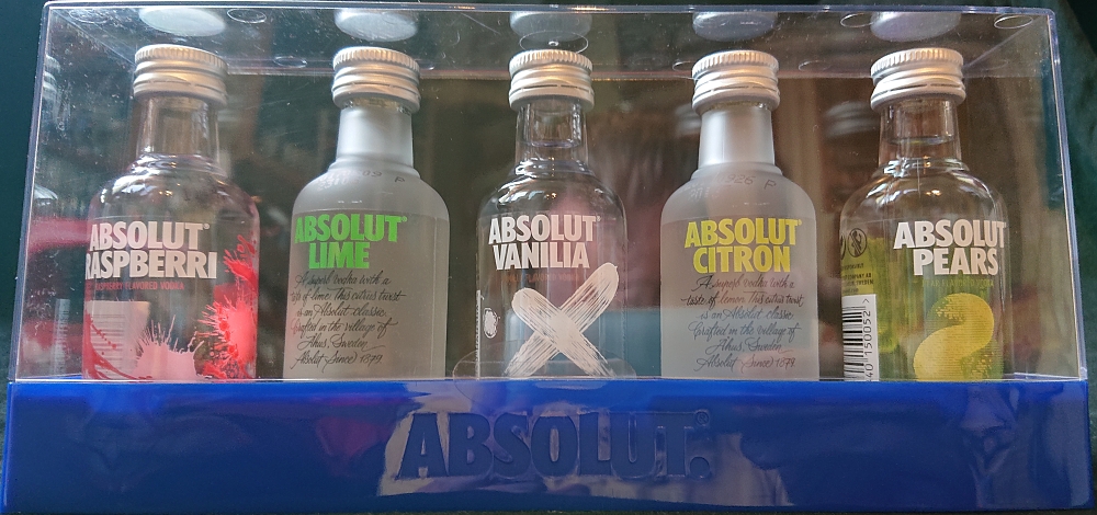 Absolut
Raspberri - Lime - Vanilia - Citron - Pears