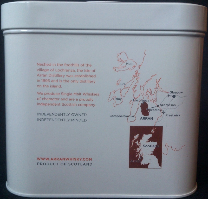 The Arran Malt
Isle of Arran Distillers
Estd 1995
single malt scotch whisky
product of Scotland
Arran 10 y/o Malt 46%
Arran 12 y/o Malt 53,2%
Arran 14 y/o Malt 46%