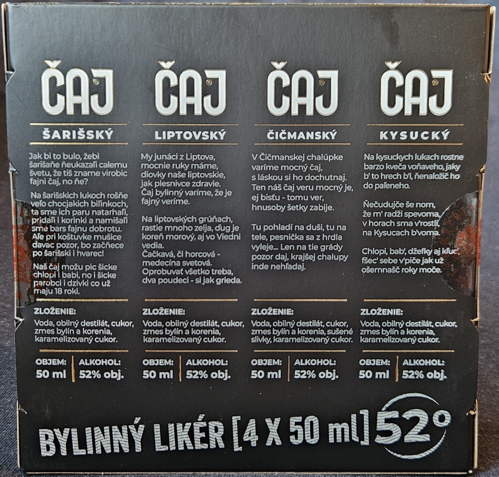 �aj
�ari�sk�
Liptovsk�
�i�mansk�
Kysuck�
Bylinn� lik�r
52�
Pacho Matrtaj z Hybe, s.r.o.