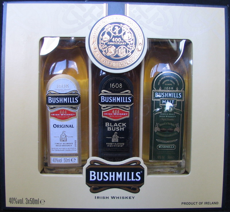Bushmills
Irish whiskey
celebrating the 400th anniversary
of the 1608 licence to distil
original - black bush - malt